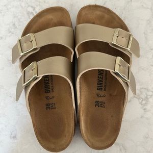 Like new, lightly used women’s Birkenstocks gold